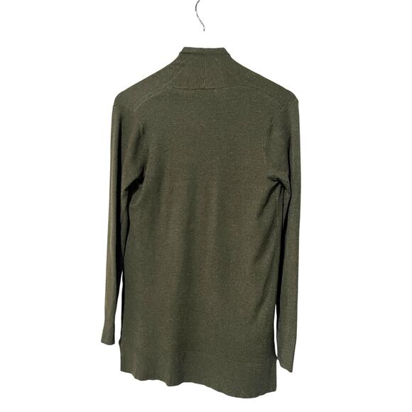 Pink Clover Open Front Fine Knit Cardigan Sweater Army Green Womens XSmall NEW - Picture 2 of 13